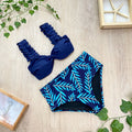TOP LEAF ESTAMPADO AZUL